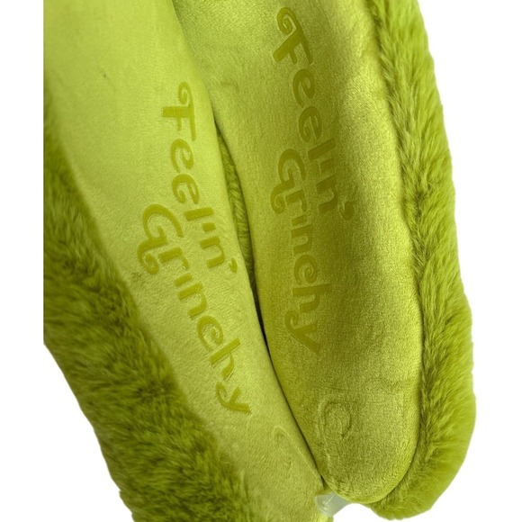 The Grinch Slippers Mens Womens M L Fuzzy Plush Character House Shoes - Picture 4 of 5